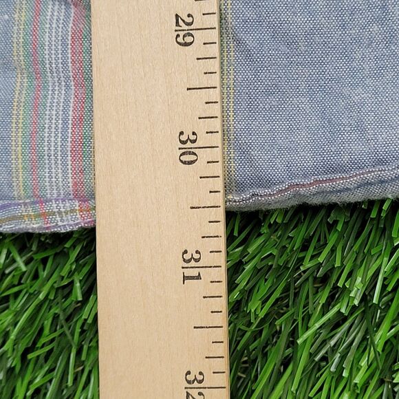 Vintage LEVIS Poplin Button Shirt Large 22x30 Blue Western - Picture 10 of 13